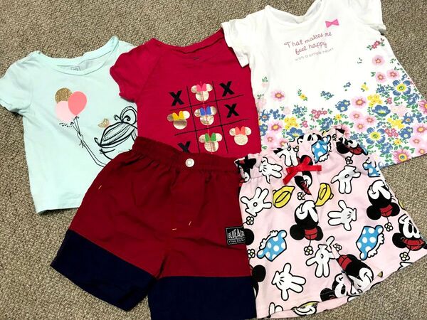 サイズ90 女の子 子供服 半袖 Tシャツ 半ズボン セット 西松屋 GAP ベルメゾン しまむら