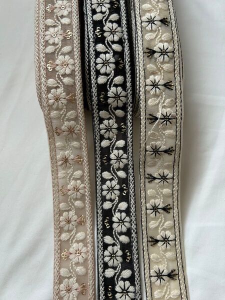 インド刺繍リボン ハンドメイド 1.5m×3本