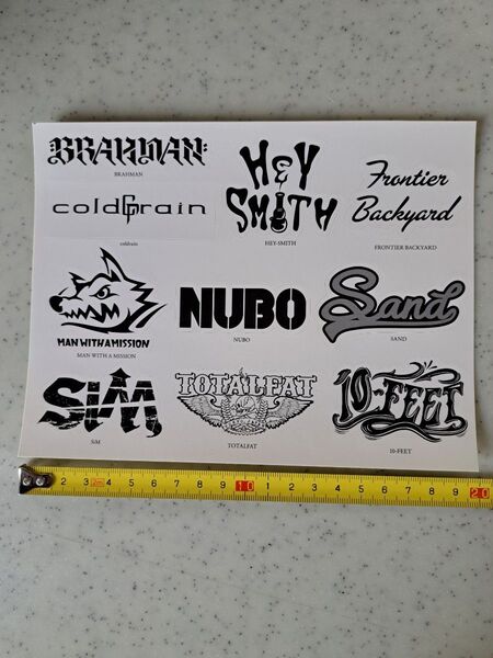 10バンド ステッカー BRAHMAN マンウィズ HEY-SMITH TOTALFAT NUBO FACT 10-FEET