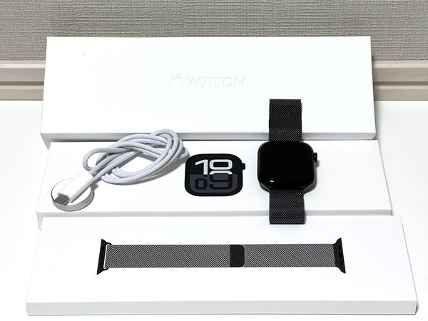 Apple Watch Series 10 46mm Jet Black Aluminum GPSモデル ミラネーゼループ