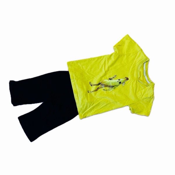 【500円均一】130サイズ 子供服 フォートナイト ピーリーのTシャツ&黒のハーフパンツ 2点セット まとめ売り キッズ 男の子