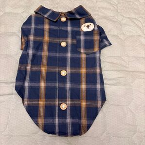 犬服 Lサイズ シャツ 前開き チェック柄