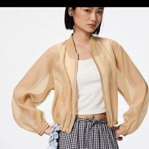 完売品 新品 GU ジーユー シアーブルゾン ベージュ Sサイズ