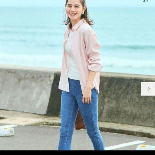 新品未使用 今期新作 ユニクロ UNIQLO プレミアムリネンシャツ ピンク