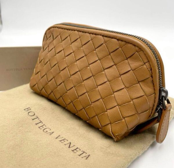 BOTTEGA VENETA ボッテガヴェネタ イントレチャート ポーチ ライトブラウン