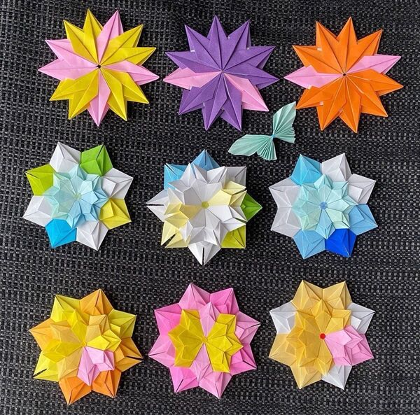 ハンドメイド 折り紙 花 蝶 10点セット