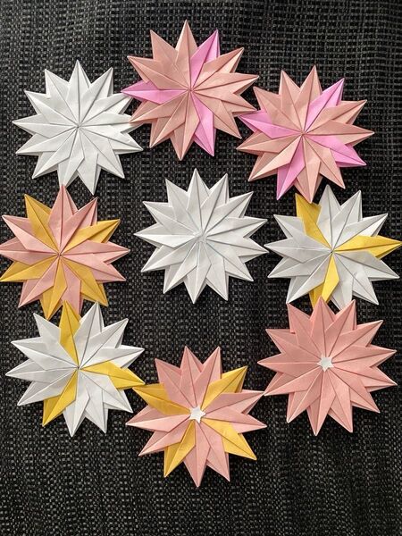 ハンドメイド 折り紙 花 壁飾り