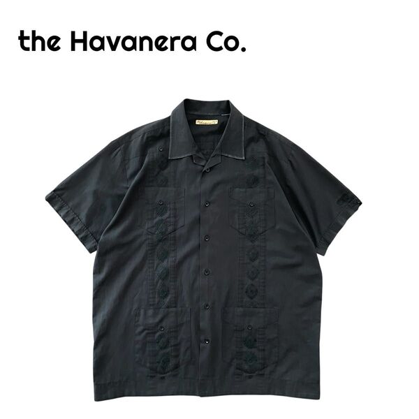 the Havanera co. 90s~ コットン キューバシャツ 半袖 フェード 刺繍 オープンカラーシャツ 開襟