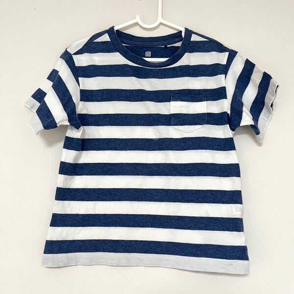 UNIQLO ボーダー Tシャツ 110cm ユニクロ ボーダー 半袖 Tシャツ 夏 男の子 ネイビー ホワイト