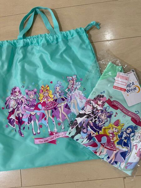 キミとアイドルプリキュア パジャマ ナイロン巾着付き