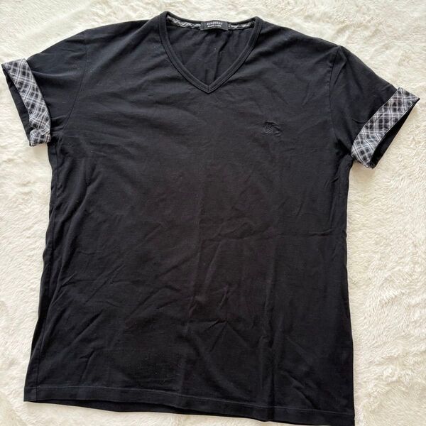 希少 バーバリーブラックレーベル Tシャツ ノバチェック 黒 XL 大きいサイズ