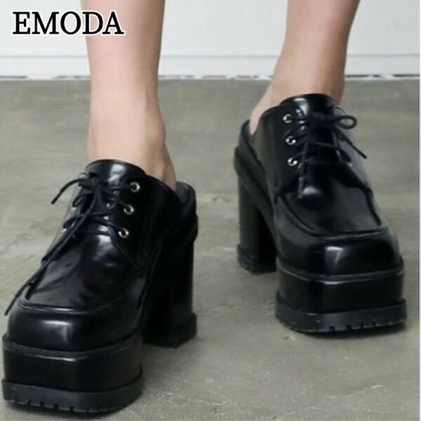 EMODA エモダ Wソウルバギーサボ 厚底 ローファー 黒 24.5cm L