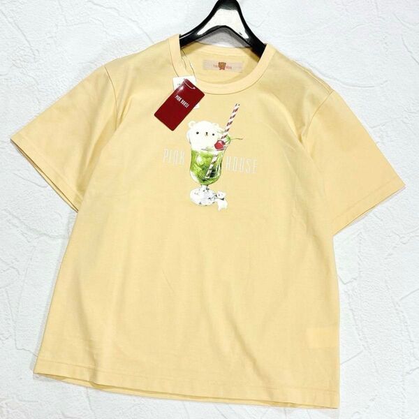 ☆タグ付き☆24SS ピンクハウス Tシャツ クリームソーダ しろくま アイス PINK HOUSE 半袖 カットソー コットン