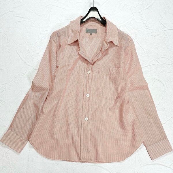 ☆美品☆23SS マーガレットハウエル シャツ コットン カシミヤ ストライプ MARGARET HOWELL ブラウス 羽織り