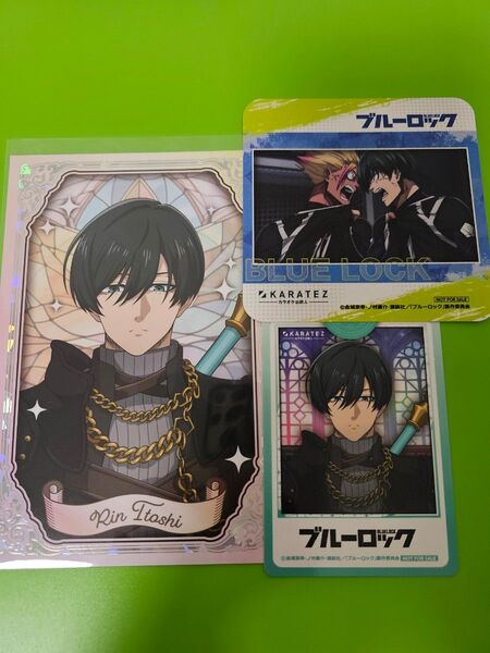 ブルーロック カラオケの鉄人 カラ鉄 特典 箔押しポストカード オリジナルミニフォトカード 糸師凛 コースター