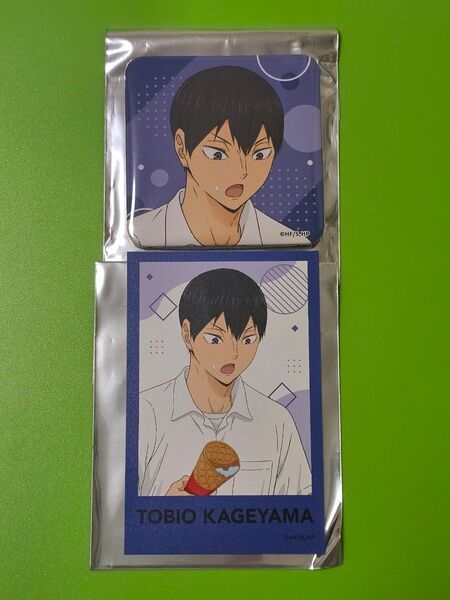 ハイキュー ナンジャタウン 影山飛雄 ミニゲーム ましかく缶バッジ イラストシート イラストカード