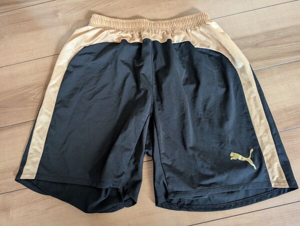 PUMA ゲーム パンツ プラクティス ブラック×ゴールド メンズ スポーツウェア Lサイズ