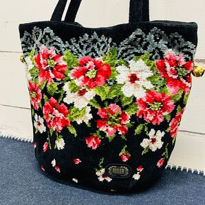 FEILER フェイラー トートバッグ 花柄 ブラック系