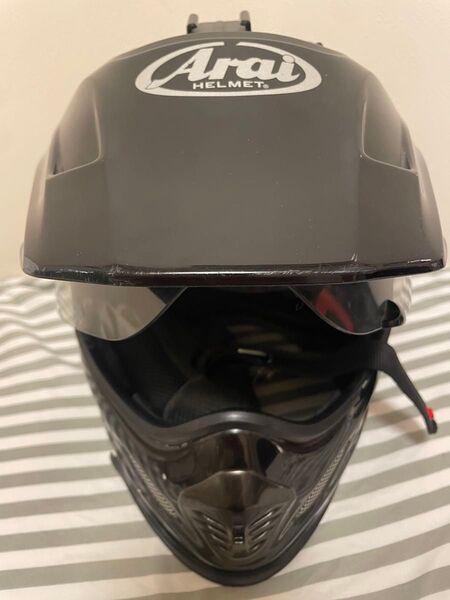 Arai ヘルメット ツアークロス2 黒 Sサイズ オフロードヘルメット アライ フルフェイスヘルメット インナーのパーツ足りず