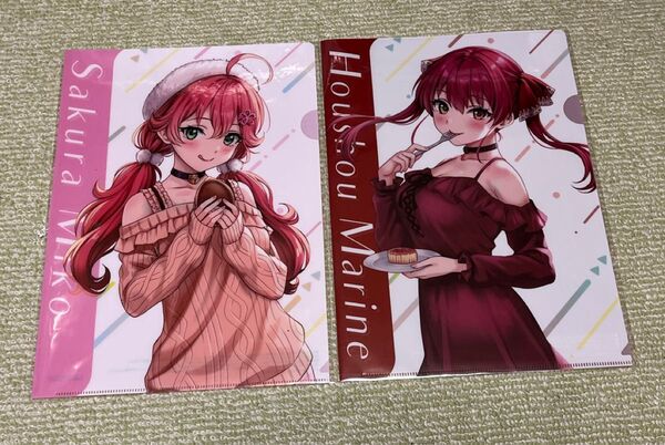 クリアファイル A4クリアファイル さくらみこ 宝鐘マリン ローソンコラボ第二弾 非売品 美品