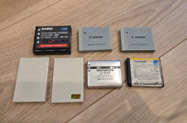デジカメ純正バッテリー7個セットまとめ売り Nikon Canon CASIO OLYMPUS FUJIFILM