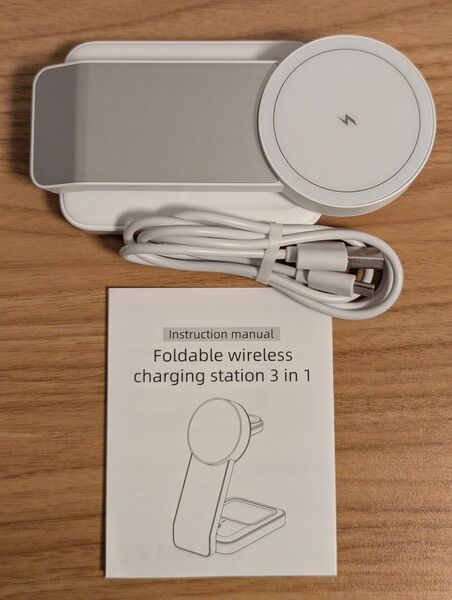 MagSafe ワイヤレス充電器 マグネット式 QI 充電 スマホスタンド シルバー