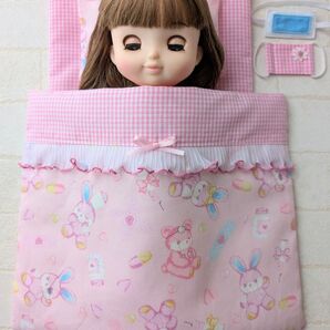 ソランちゃんお布団セット5点 お布団 マスク 冷えピタ うさぎ くま ハンドメイド