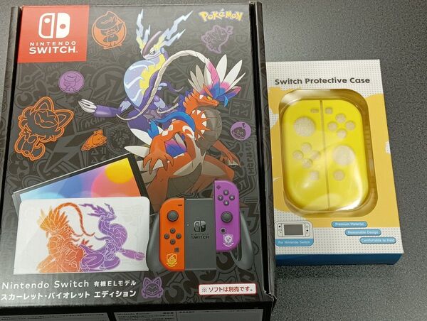 Nintendo Switch 有機ELモデル スカーレットバイオレットエディション 中古美品 カバー付 スイッチ本体