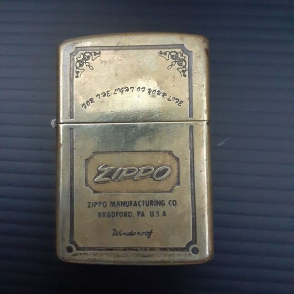 1989年製 ZIPPO ライター イタリック筆記体 Windproof ゴールド