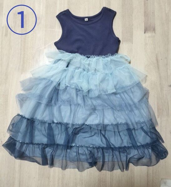 女の子 チュールスカートワンピース 2枚セット130cm