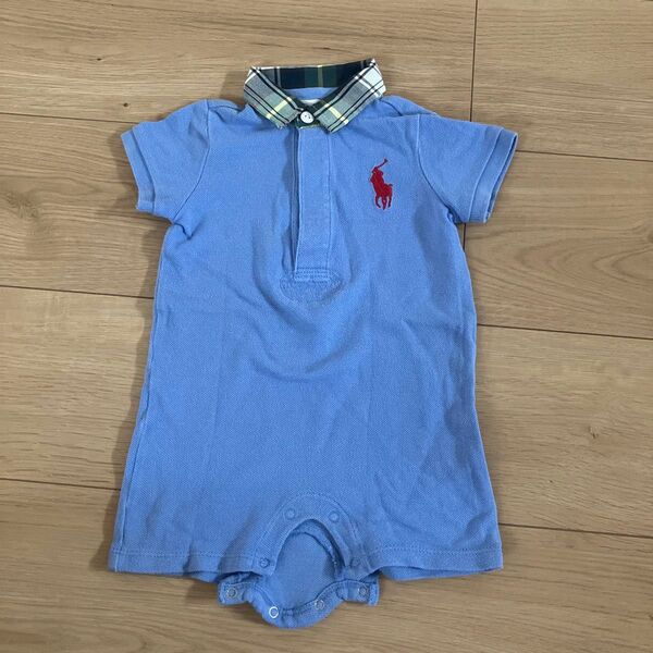 美品 子供服 ラルフローレン baby ロンパース 70 ポニー ロゴ刺繍 半袖 子供 赤ちゃん ベビー服