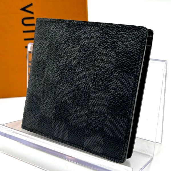 LOUIS VUITTON ルイヴィトン ダミエ グラフィット ポルトフォイユ マルコ 二つ折り財布 小銭入れ付 メンズ ブラック