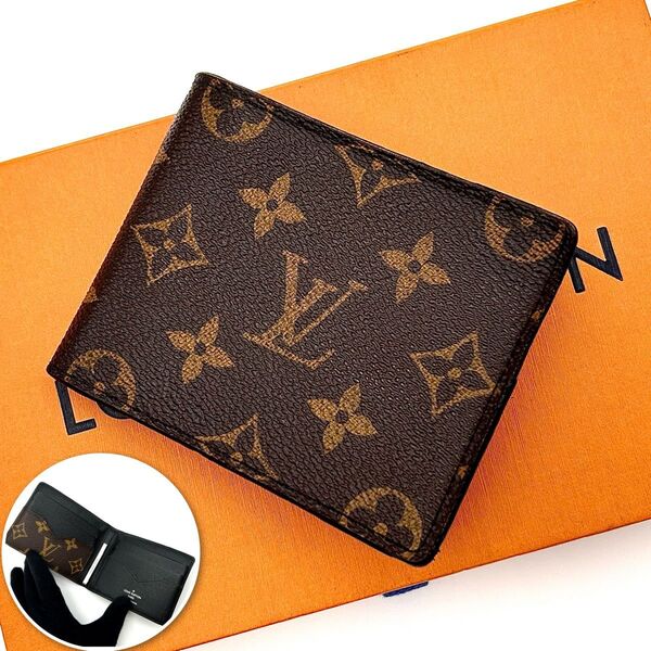 LOUIS VUITTON ルイヴィトン モノグラム マカサー ポルトフォイユパンス マネークリップ カードケース 二つ折り財布