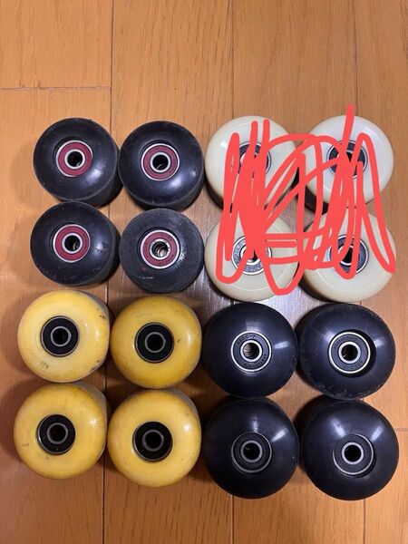 スケートボード ウィール 3セット ベアリング付きskateboard スケボー ボーンズレッズ スリーウェザー