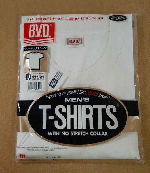 新品 未使用 B.V.D. クールネックTシャツ Lサイズ 綿 100% 半袖 BVD ビーブイディ ビー・ブイ・ディ