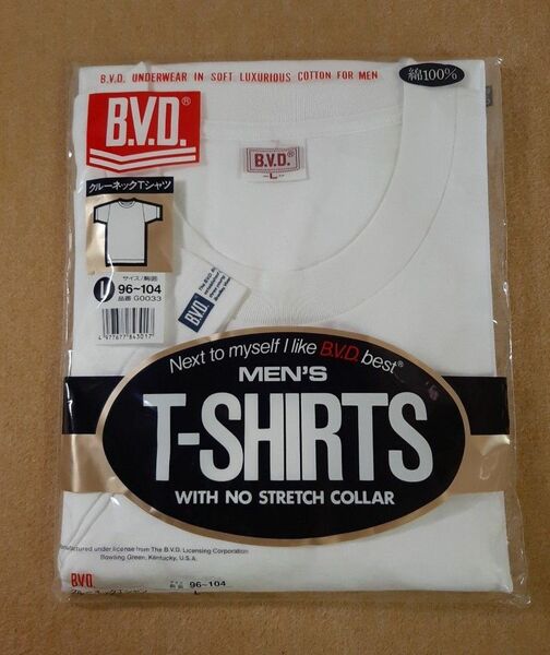 新品 未使用 B.V.D. クールネックTシャツ Lサイズ 綿 100% 半袖 BVD ビーブイディ ビー・ブイ・ディ