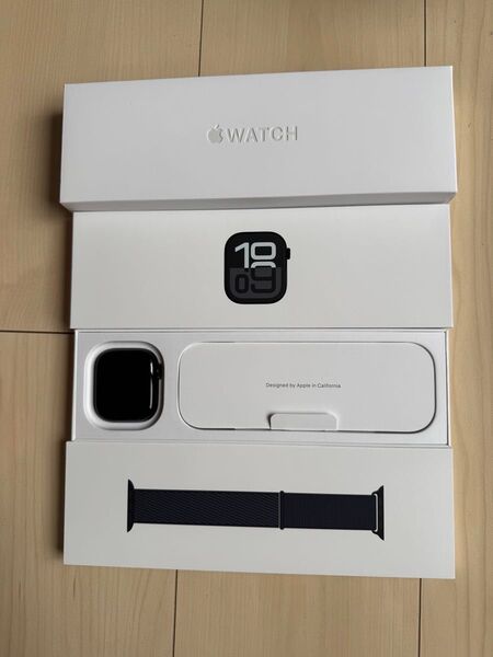 ほぼ新品!Apple Watch 10 46mm ジェットブラック GPS+インクスポーツループ+サードパーティリンクブレスレット