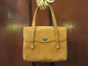  Vintage 70's*DEAD STOCK fake leather handbag tea *200615n12-bag-hnd 1970s dead stock lady's bag sl1999