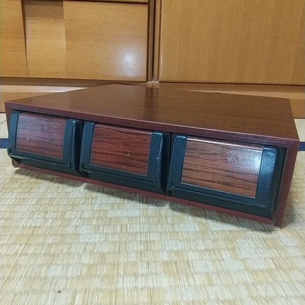 カセットテープ 収納ケース 木目調 昭和レトロ