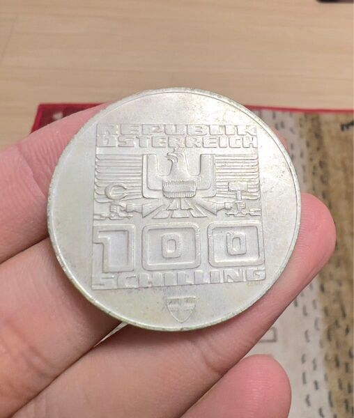 オーストリア 1975年 大型 銀貨 未使用に近い 光沢あり コイン 古銭 オリンピック