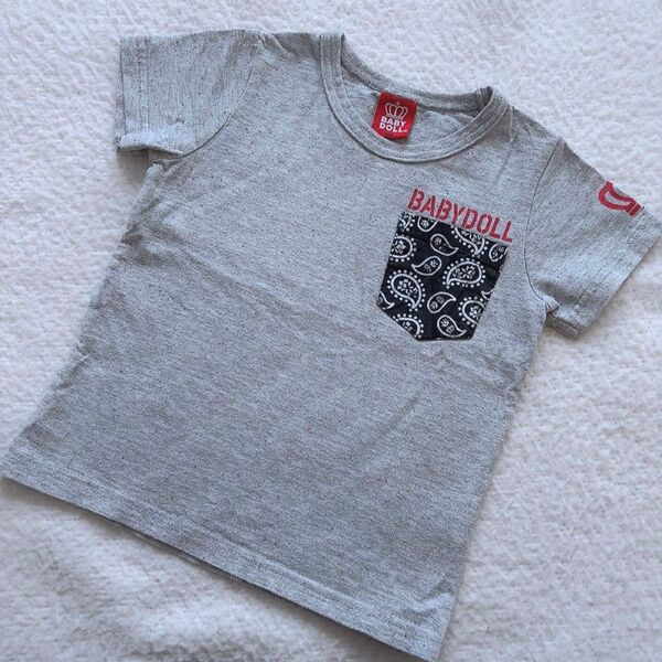 BABYDOLL 半袖 Tシャツ トップス 100cm グレー Tシャツ 半袖 半袖Tシャツ
