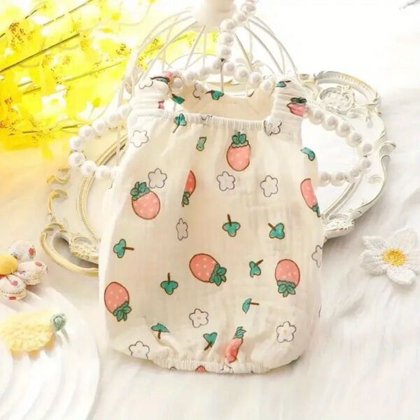 【新品】ペット服 小型犬 可愛いトップス イチゴ柄 プリンセスドレス 春夏 ドッグウェア 洋服 柔らかい 通気性◎
