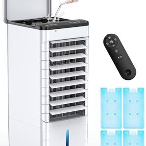 冷風機 強力 冷風扇 家庭用 30dB静音 左右120°上下90°首振り 12Hタイマー 6 L 保冷バッグ×4 扇風機
