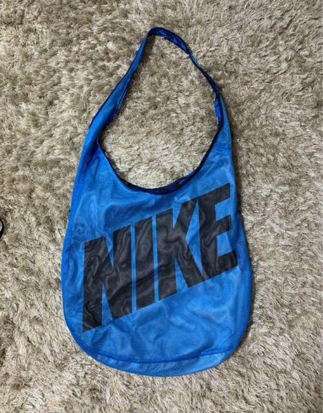 NIKE 青 ショルダーバッグ ロゴ入り トートバッグ プールバック エコバッグ