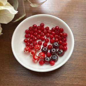 ビーズ パーツセット ハンドメイド アクセサリー 赤
