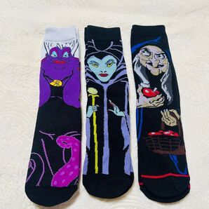 ディズニー ヴィランズ クルー丈 ショート丈 靴下 ソックス 3足セット おもしろ 可愛い キャラクター