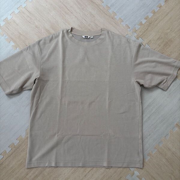 ユニクロ クルーネックTシャツ ベージュ XL エアリズム