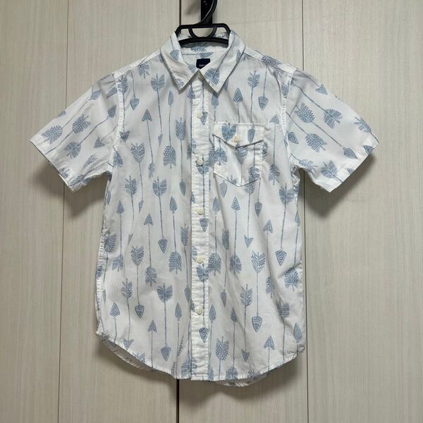 GAP キッズ 半袖シャツ 矢柄 ホワイト系 140cm
