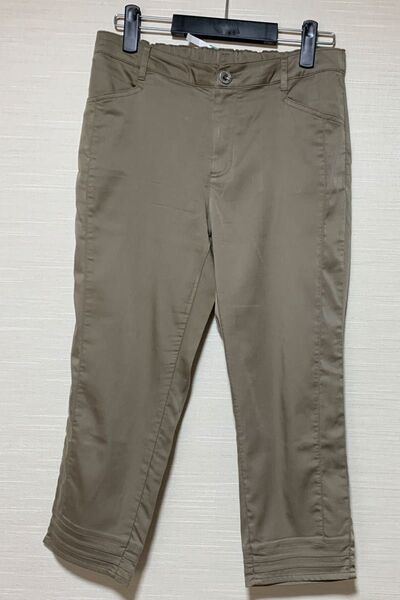 element of シンプルライフ 七分丈パンツ カーキ レディース 13号 LからLL お値下不可 柔らかな素材履き心地良