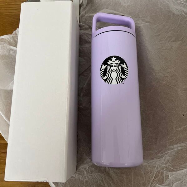 未使用 スターバックス STARBUCKS スタバ タンブラー ステンレスボトル 水筒 473mL MiiRコラボ パープル